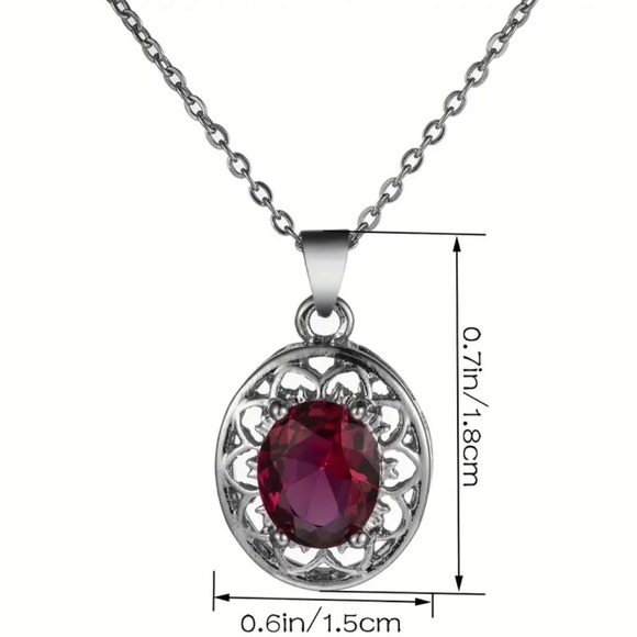 New! Hot Selling Rose Red Zircon Pendant Necklace - Picture 5 of 5